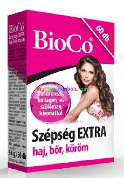 Szépség Extra 60 db tabletta, Hialuron, kollagén, szőlőmag, vitaminok,
réz, cink, szelén - BioCo