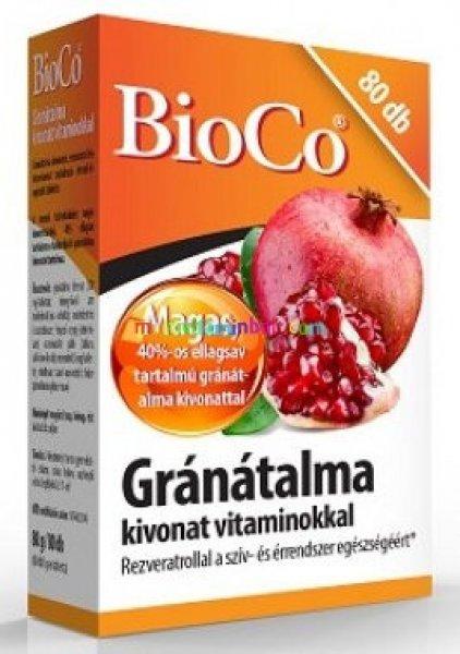 Gránátalma kivonat vitaminokkal 80 db tabletta, rezveratrol, folsav, vitaminok
- BioCo