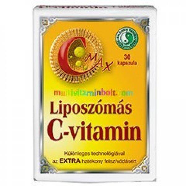C-MAX Liposzómás C-vitamin 30 db kapszula, csipkebogyóval, acerolával,
szőlőmaggal és lecitinnel - Dr. Chen