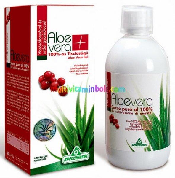 Aloe Vera ital Vörös áfonya és erdei gyümölcs - 8000 mg/liter acemannán
tartalommal - Specchiasol