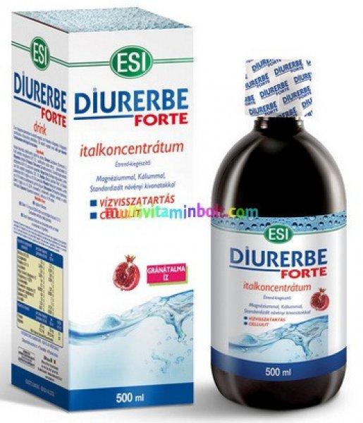 DIURERBE Forte 500 ml italkoncentrátum, Gránátalma íz, vízvisszatartás és
cellulit ellen - ESI