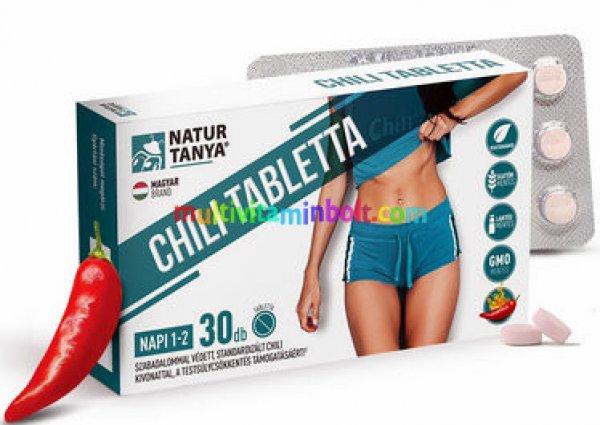 Chili zsírégető 30 db tabletta 15 db csípős chili paprikával,
szabadalommal - Natur Tanya