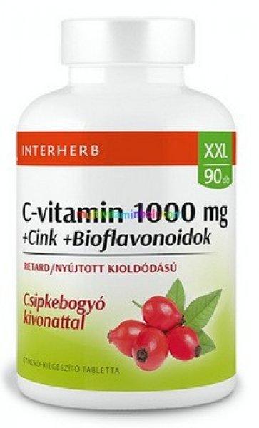 C-vitamin Retard 1000 mg +Cink +Bioflavonoidok 90 db tabletta, XXL - Interherb
