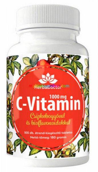 C-vitamin 1000 mg 100 db tabletta, bioflavonoid, csipkebogyó, kálcium -
HerbaDoctor