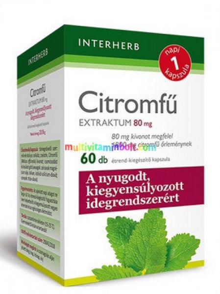 Napi1 Citromfű Extraktum 80 mg, 60 db kapszula, 2 havi adag - Interherb