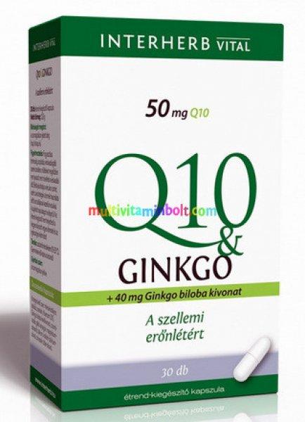 Q10 koenzim 50 mg, + Ginkgo Biloba Extraktum 40 mg, 30 db kapszula - Interherb