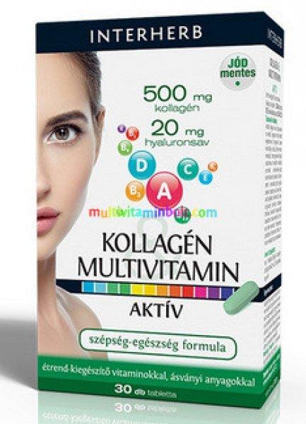 Kollagén Multivitamin Aktív 30 db kapszula, szépségvitamin - Interherb