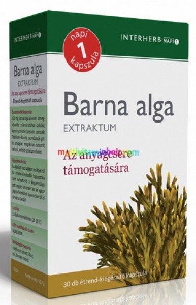 Napi1 Barna alga Extraktum 150 mg, 30 db kapszula, barnamoszat, hólyagmoszat,
Fucus, 1 havi adag - Interherb