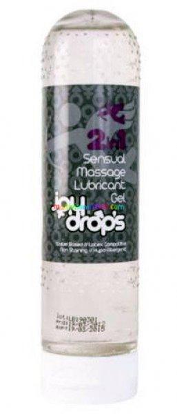 2 in 1 Sensual massage lubricant gél, gel 125 ml, Vízbázisú síkositó és
masszázs gél - JoyDrops