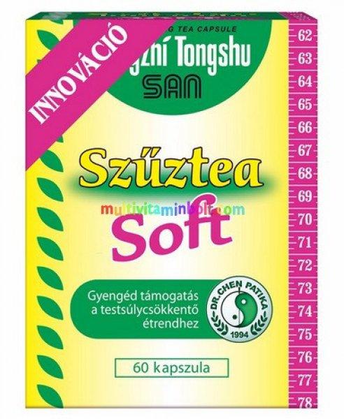Szűztea Soft 60 db kapszula, zöldtea, spárga.keserűnarancs, króm, szenna,
útifű, testsúlycsökkentés - Dr. Chen