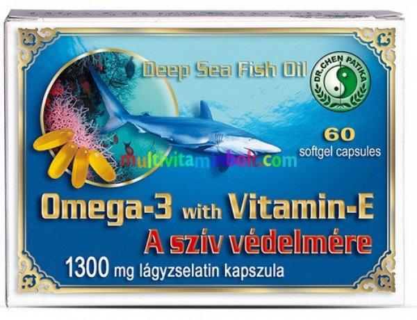 Omega-3 lágyzselatin kapszula E-vitaminnal 1300 mg, 60 db - Dr. Chen