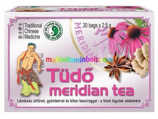 Tüdő Meridián tea 20 db filter, lándzsás útifű, gyömbér, bíbor
kasvirág, csillagánizs, kerti kakukkfű, borsmenta - Dr. Chen