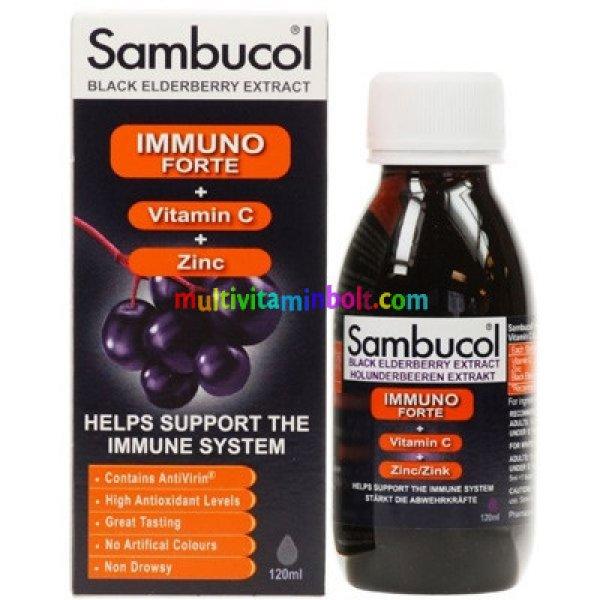 Sambucol Fekete Bodza szirup Forte, 120 ml, megfázás enyhítése,
immunerősítés