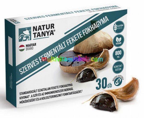 Fermentált Fekete Fokhagyma 30 db kapszula - 800 mg szagtalan fekete fokhagyma
kivonattal - Natur Tanya