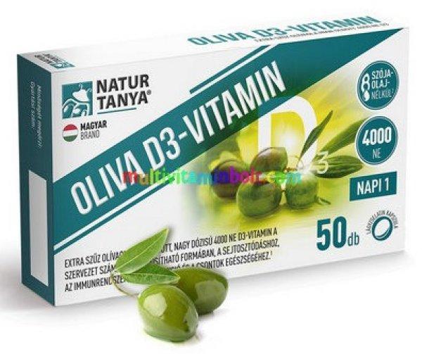 Oliva D3-vitamin 50 db lágyzselatin kapszula, extra szűz olívaolajos, 4000 NE
- Natur Tanya- Natur Tanya
