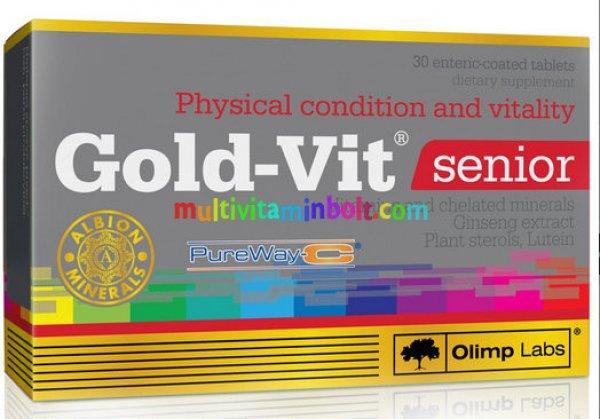 Gold-Vit Senior Multivitamin 30 db tabletta, Albion® aminosav-kelát szerves
formában idősebb korosztálynak - Olimp Labs
