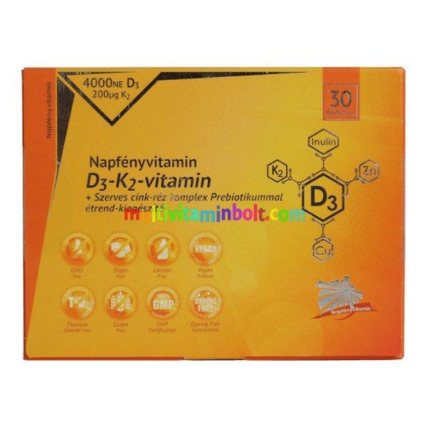 D3-K2-vitamin és szerves nyomelem komplex Prebiotikummal (30db) -
Napfényvitamin