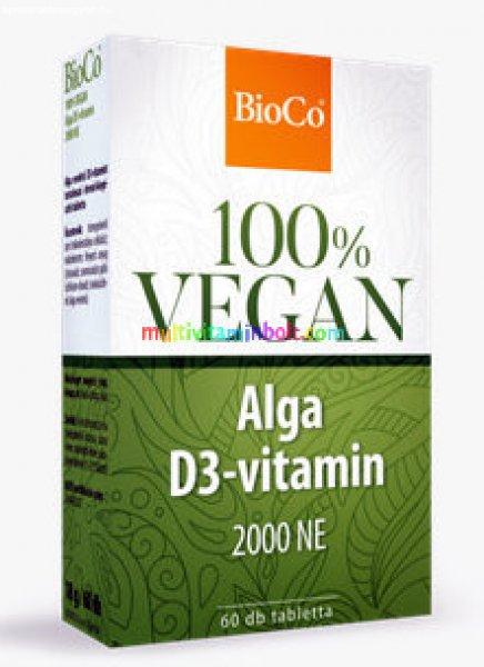 Alga D3-vitamin 2000 NE VEGÁN, 60 db tabletta - BioCo