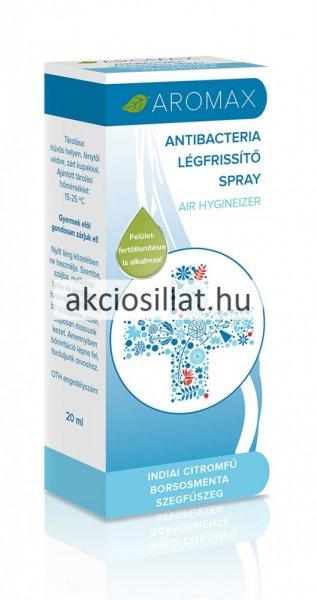 Aromax Antibacteria Légfrissítő Spray Indiai citromfű, borsosmenta,
szegfűszeg 20ml