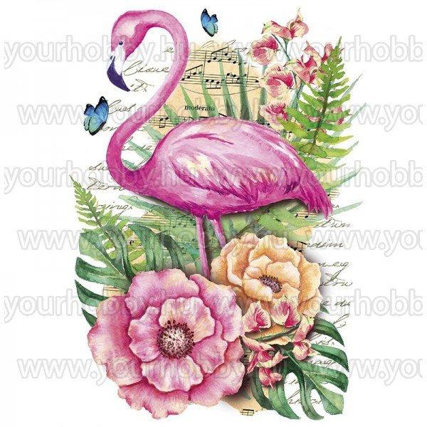 Vasalható Textil Transzfer Trópusi Flamingó A4