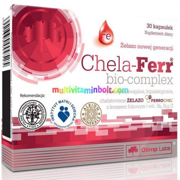 Chela-Ferr bio-complex 30 db kapszula szerves vas készítmény, folsav, B12,
B6, C-vitamin - Olimp Labs 