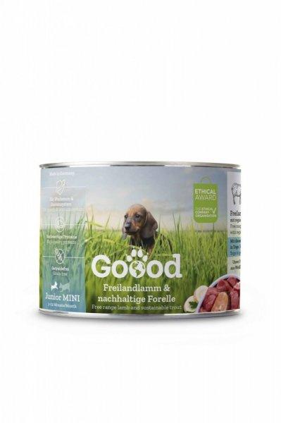 Goood Junior Mini Freilandhuhn & Nachhaltige Forelle - Bárányos Pisztrángos
konzerv 200 g