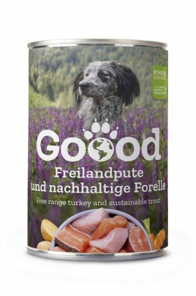 Goood Senior Freilandpute & Nachhaltige Forelle - Pulykás Pisztrángos konzerv
400 g