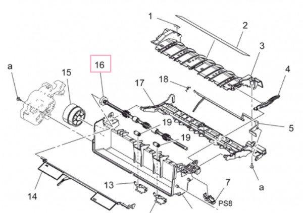 MIN A3GN890103 Paper exit roller C3850