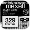Maxell 329 ezst-oxid gombelem (SR731SW) 1,55V