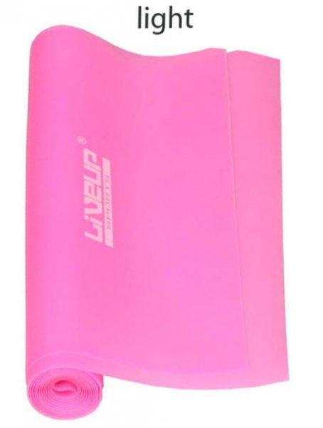 LiveUp erősítő gumiszalag 1,2 m, gyenge-pink