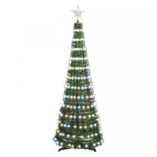 LED karácsonyfa fényfüzérrel és csillaggal,1,8
m,beltéri,RGB,távirányító D5AA03