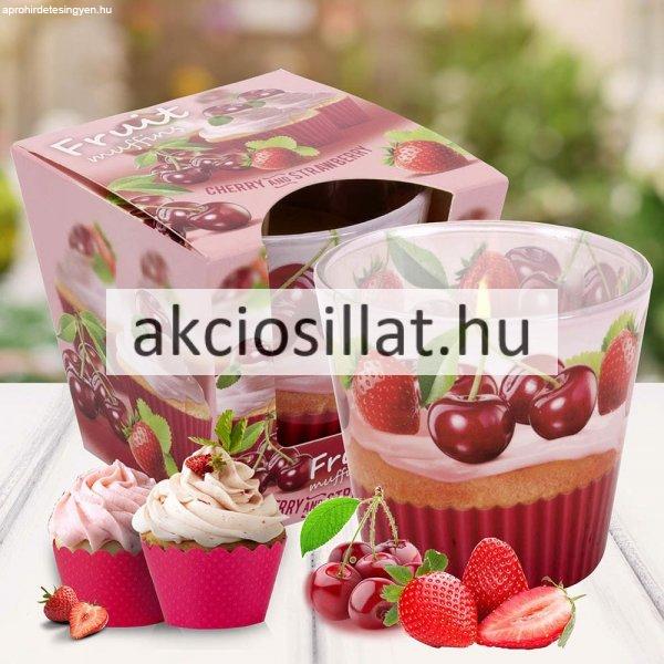 Bartek Candles Fruit Muffins Cherry and Strawberry illatgyertya 115g