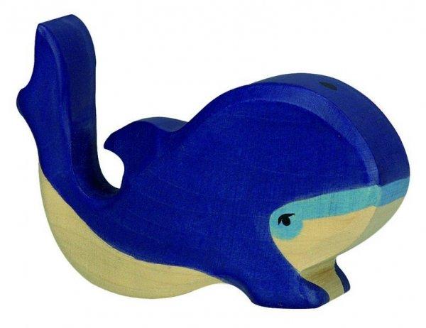 Fa játék állatok - kék bálna, kicsi