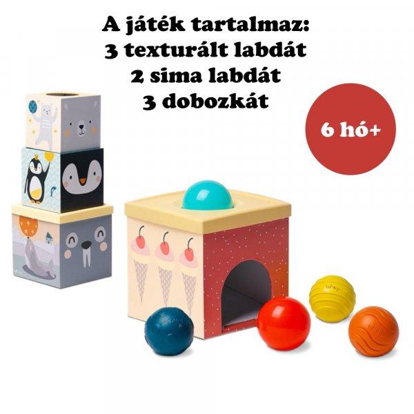 Taf Toys kockapiramis Északi Sark - érzékfejlesztő labdákkal 12735