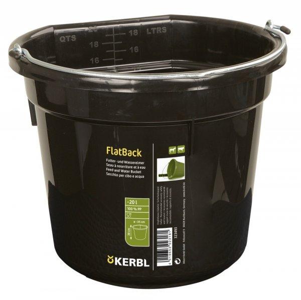 FlatBack laposhátú vödör, fekete - 20 liter