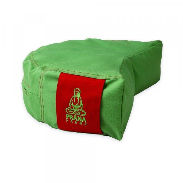 Zöld standard huzat piros füllel félhold meditációs párnához