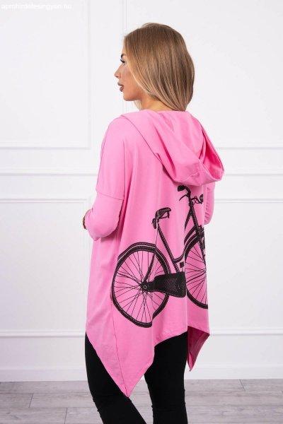 Melegítő felső bicikli nyomtatással a háton modell 9139 élénk
rózsaszínű