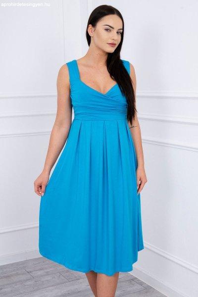 Laza ruha széles vállpántokkal modell 61063 türkisz kék