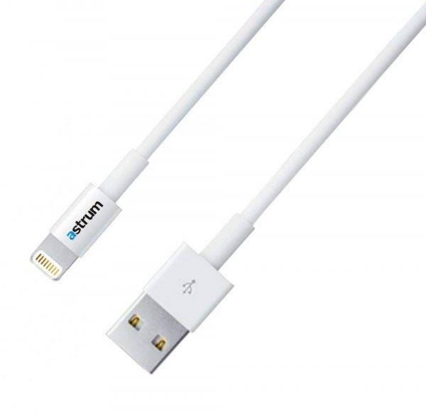 Astrum AC820 Apple iPhone 2M USB - Lightning (8Pin) adatkábel fehér, MFI
engedéllyel A35520-Q
