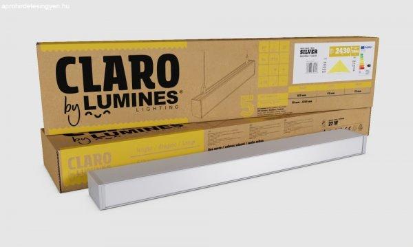 Lumines Claro Ezüst függeszthető lámpatest 80W Természetes fehér
