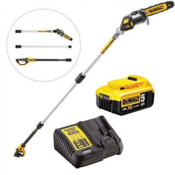 DEWALT 18V-os kefe nélküli ágvágó - 1x5.0Ah + töltő