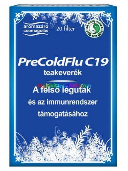 Pre-Cold-Flu C19 Complex tea 20 db filter, astragalus, lándzsás útifű,
gyömbér, bíbor kasvirág, borsmenta, izlandi zuzmó, kurkuma - Dr. Chen