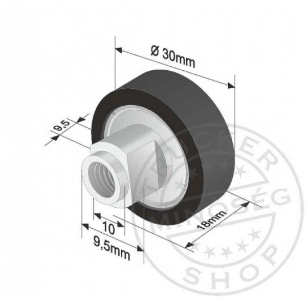Szimpla ponyva görgő 30x9,5/18mm TSE, SCHMITZ