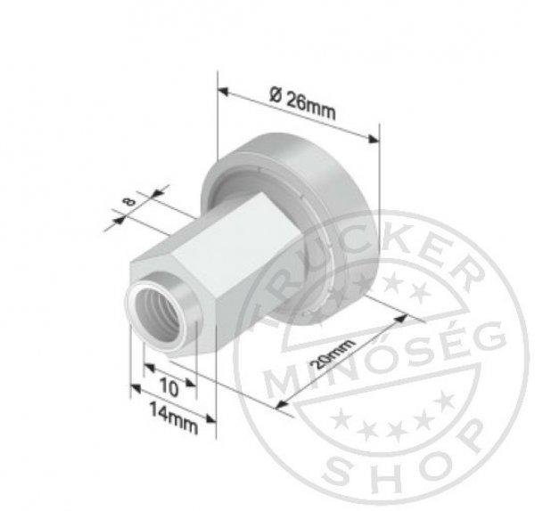 Szimpla ponyva görgő 26x8/20mm KÖGEL, TSE