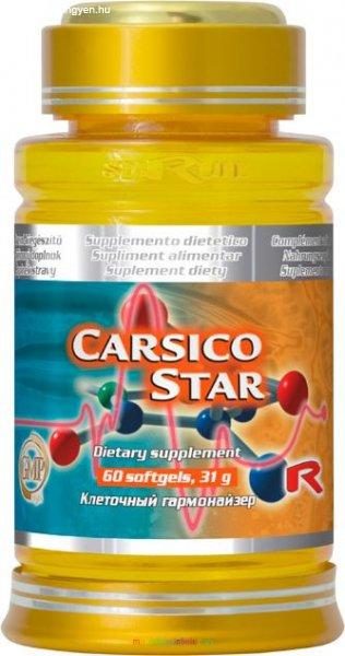 Carsico Star 60 db lágyzselatin kapszula Q10 koenzimmel, E-vitaminnal és
L-karnitinnal - StarLife