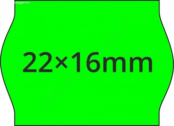 22x16mm FLUO zöld árcímke METO1622 géphez (42tek/#)