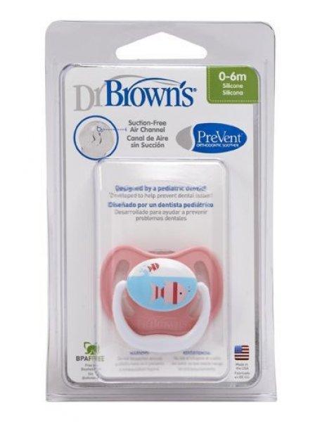 Dr. Browns PreVent vákummentes fogszabályzós játszócumi pink halacska
0-6hó