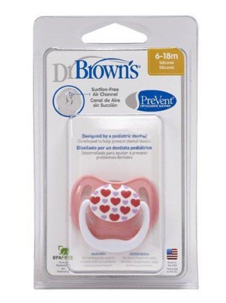 Dr. Browns PreVent vákummentes fogszabályzós játszócumi pink/szívecskés
6-18hó