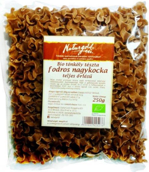 Bio tönköly fodros nagykocka tészta teljes őrlésű 250g