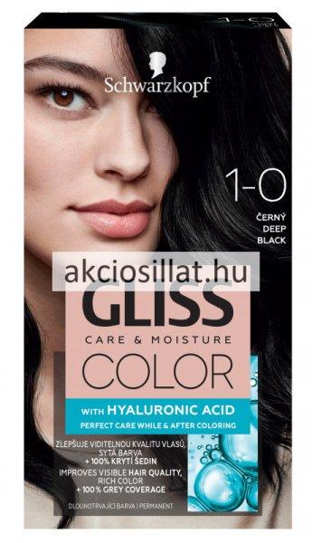 Schwarzkopf Gliss Color hajfesték 1-0 Sötét fekete